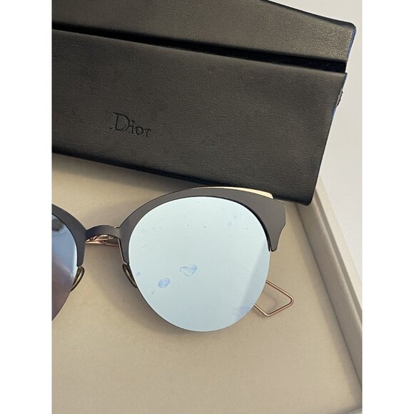 Christian Dior Metal Cat-Eye Sunglasses With Mirror Lenses & Case main image 6